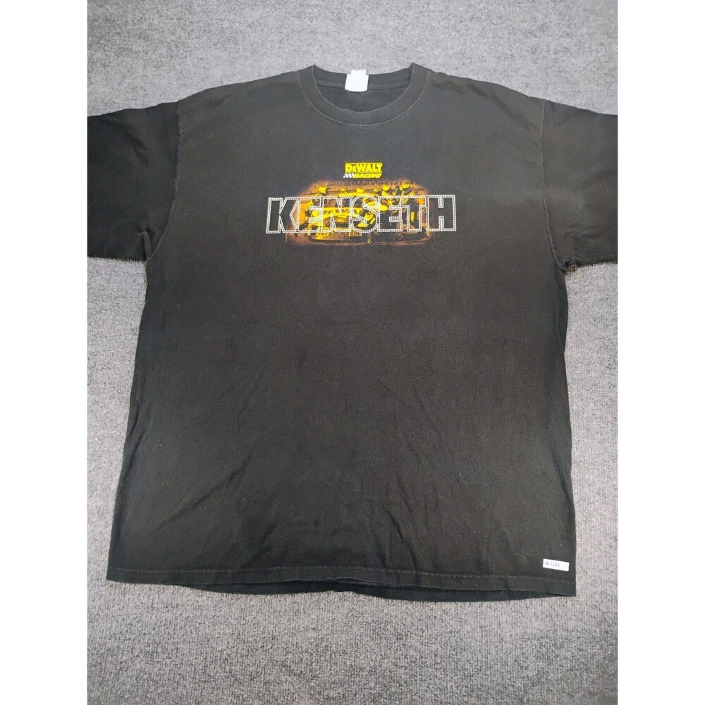 DeWALT Racing Kase Authentic Black Graphic T-Shirt Men's Large NASCAR Tee